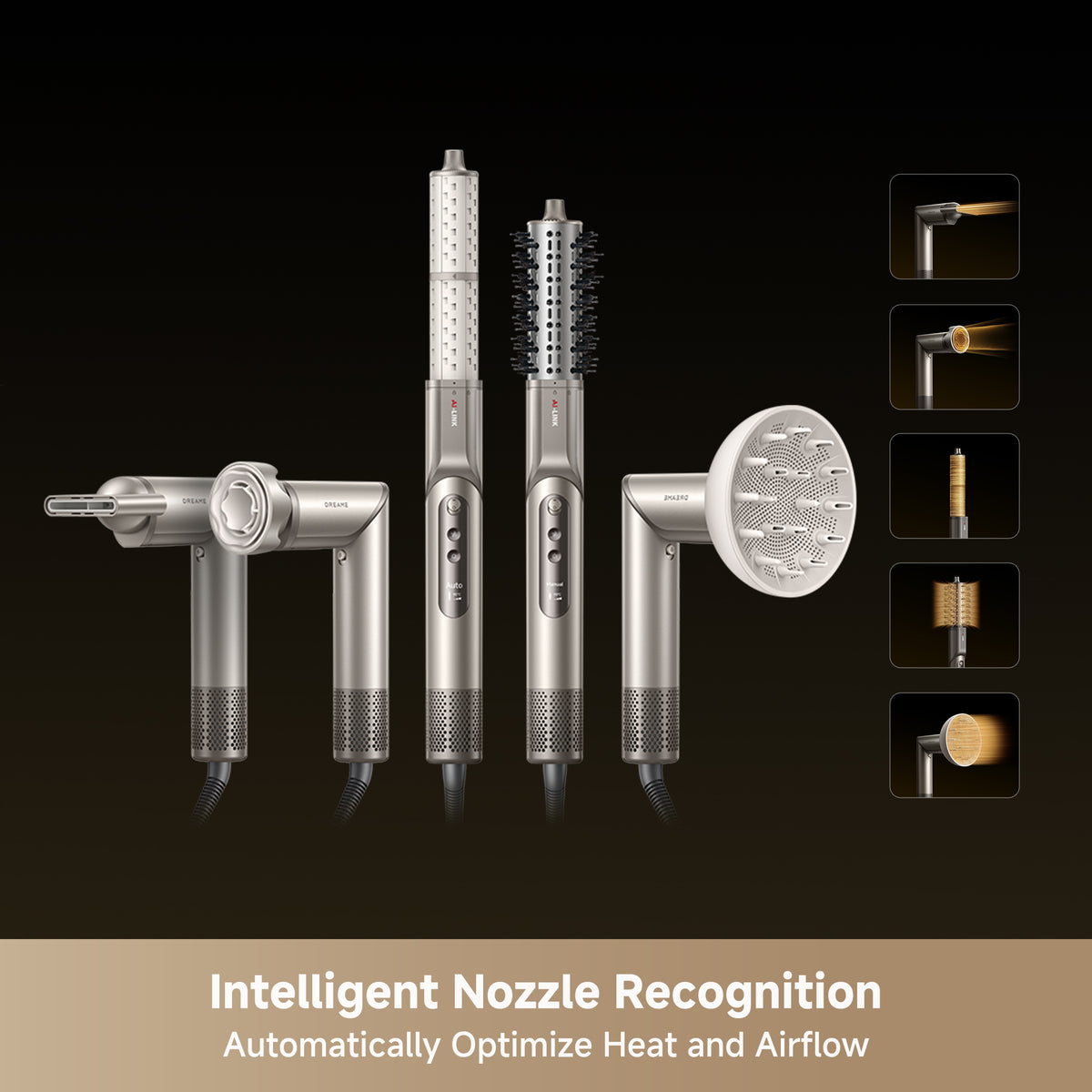 Dreame ドリーミー　Dazzle ハイスピード　ヘアドライヤー　プラチナ色 Dreame Dazzle Hair Styler – Dreame Beauty